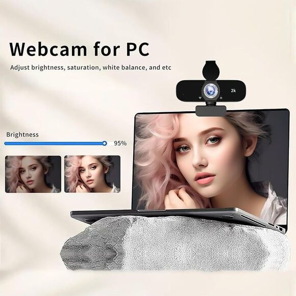 PC Webcam for Laptop, Desktop Computer, USB (2K-QS) - Picture 7 of 9